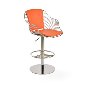 Soho Concept Zebra Piston Barstools & Counterstools - Stylish Adjustable Seating With Removable Seat Pads & 5-year Warranty Chrome,Orange  Soho-concept-dining-chair-10075