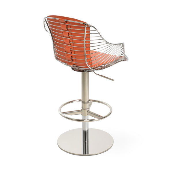 Soho Concept Zebra Piston Barstools & Counterstools - Stylish Adjustable Seating With Removable Seat Pads & 5-year Warranty Chrome,Orange  Soho-concept-dining-chair-07255