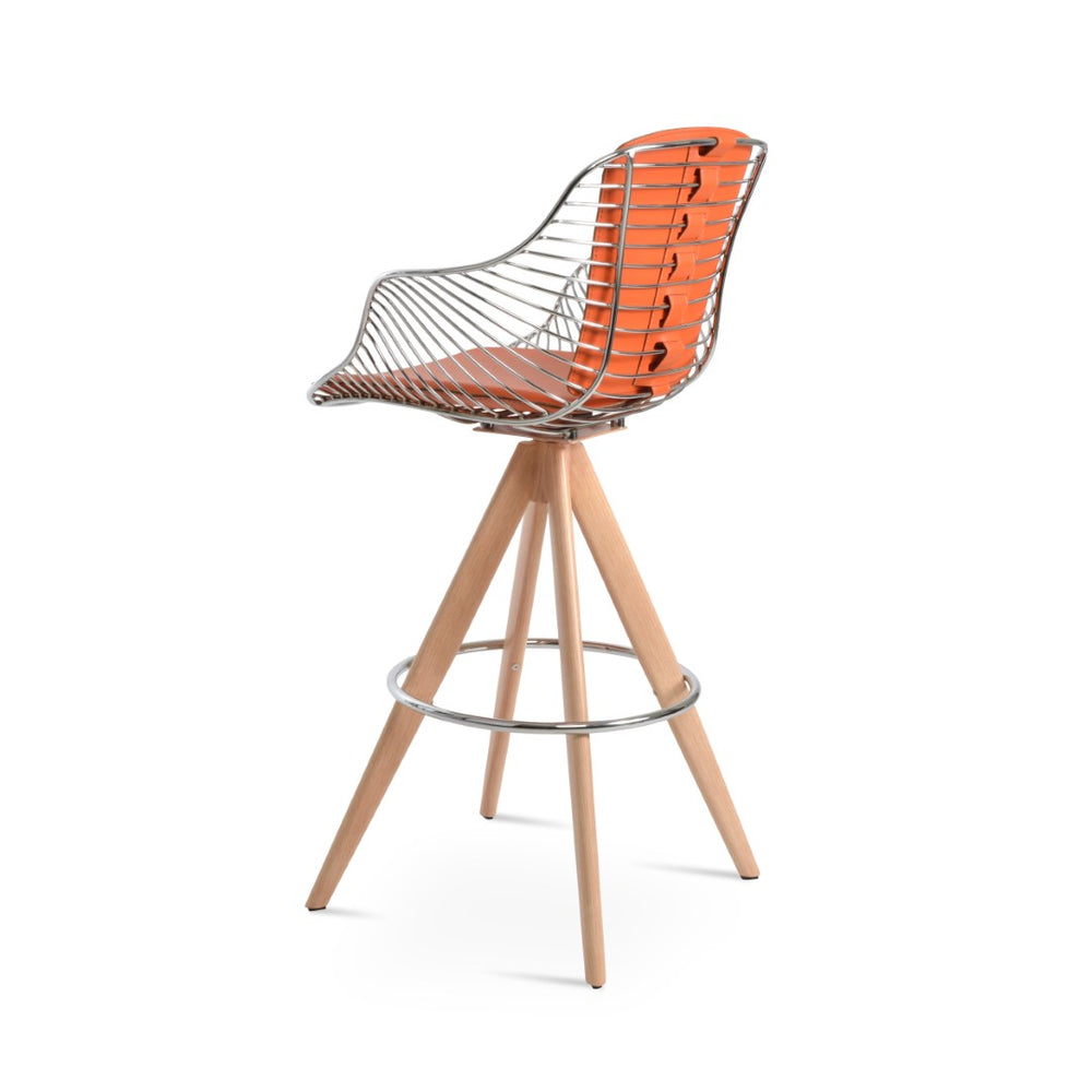 Soho Concept Zebra Pyramid-mw Barstools & Counterstools: Stylish Metal Frame, Removable Seat Pad, 5-year Guarantee Natural,Chrome,Orange  Soho-concept-dining-chair-07256