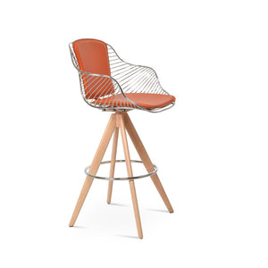 Soho Concept Zebra Pyramid-mw Barstools & Counterstools: Stylish Metal Frame, Removable Seat Pad, 5-year Guarantee Natural,Chrome,Orange  Soho-concept-dining-chair-07256