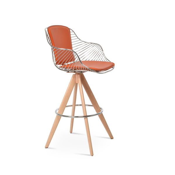 Soho Concept Zebra Pyramid-mw Barstools & Counterstools: Stylish Metal Frame, Removable Seat Pad, 5-year Guarantee Natural,Chrome,Orange  Soho-concept-dining-chair-07256