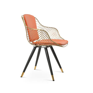 Soho Concept Zebra Star Armchair: Durable Steel Frame, Removable Seat Pad, Customizable Colors & 5-year Guarantee Black,Gold,Brass,Orange  Soho-concept-dining-chair-06269