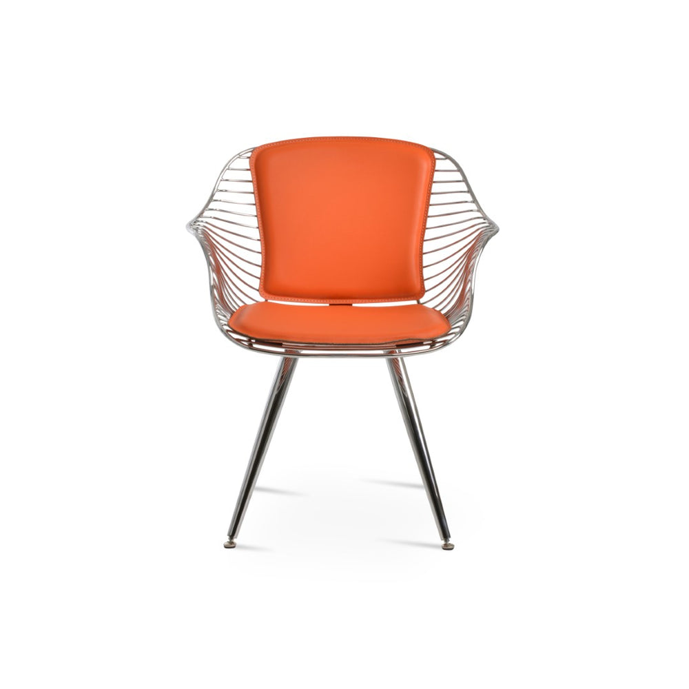 Soho Concept Zebra Star Armchair Dining Chair - Stylish Steel Frame, Chrome/Brass Finish, Removable Seat Pad, 5-year Guarantee Chrome,Orange  Soho-concept-dining-chair-06268