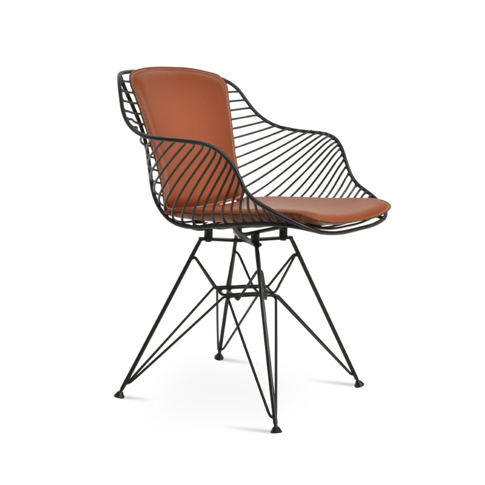 Soho Concept Zebra Pyramid-mw Swivel Dining Chair With Removable Seat Pad - Chrome & Brass Finish Options Black  Soho-concept-dining-chair-06273