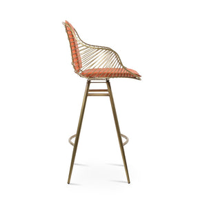 Soho Concept Zebra Galata Barstools & Counterstools With Removable Pads - Stylish Steel Frame, 5-year Guarantee Brass,Orange Steel Tubular Legs Soho-concept-dining-chair-07253
