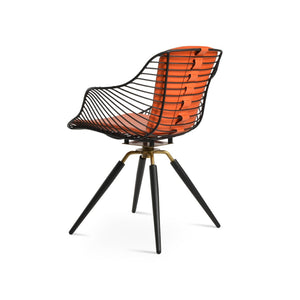 Soho Concept Zebra Arm Office Chair With Removable Leatherette Seat Pad - Ergonomic Design, 350 Lbs Capacity Black,Brass,Orange  Soho-concept-dining-chair-06388