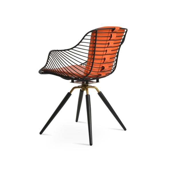 Soho Concept Zebra Arm Office Chair With Removable Leatherette Seat Pad - Ergonomic Design, 350 Lbs Capacity Black,Brass,Orange  Soho-concept-dining-chair-06388