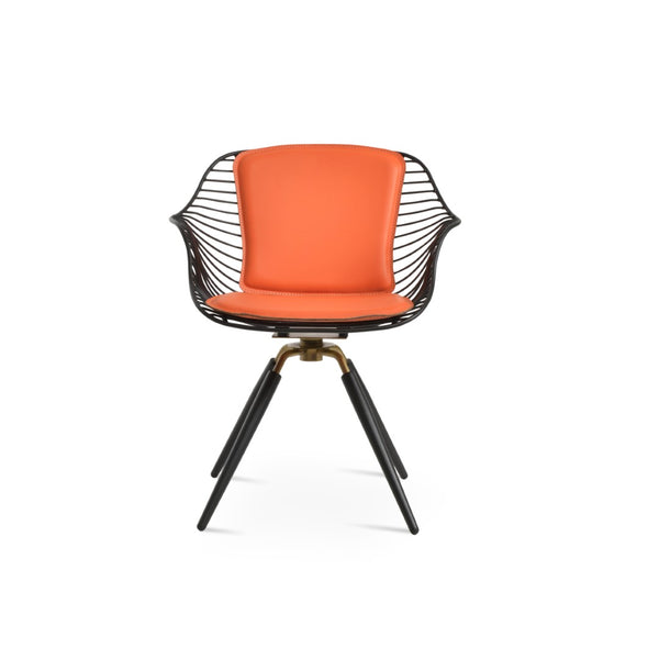 Soho Concept Zebra Arm Office Chair With Removable Leatherette Seat Pad - Ergonomic Design, 350 Lbs Capacity Black,Brass,Orange  Soho-concept-dining-chair-06387