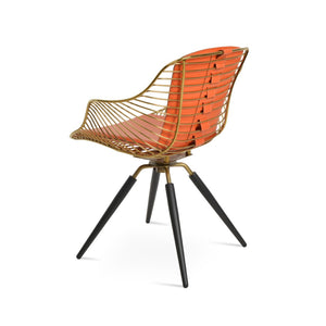 Soho Concept Zebra Arm Office Chair With Removable Leatherette Seat Pad - Ergonomic Design, 350 Lbs Capacity Black,Brass,Gold,Orange  Soho-concept-dining-chair-06389