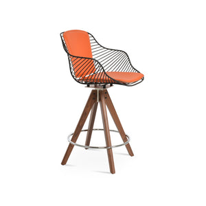Soho Concept Zebra Armchair Barstools With Steel Frame: Stylish Chrome/Brass Finish & Removable Seat Pad, 5-year Guarantee Walnut,Black,Orange  Soho-concept-dining-chair-10135