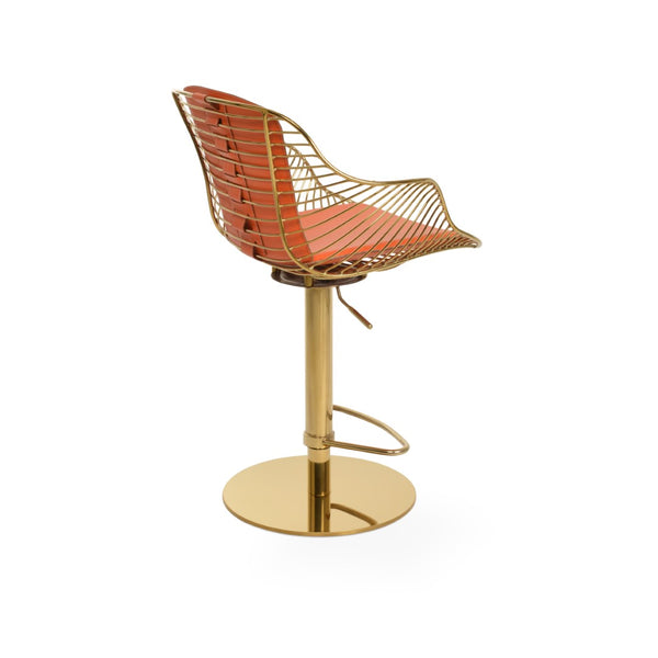 Soho Concept Zebra Arm Barstools & Counterstools - Ergonomic, Stylish Seating With Removable Pads & Adjustable Height Gold,Orange  Soho-concept-dining-chair-10134
