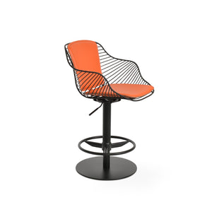 Soho Concept Zebra Armchair Barstools - Stylish Steel Frame, Black Powder Coated, Removable Seat Pad & More! Black,Orange  Soho-concept-dining-chair-10133