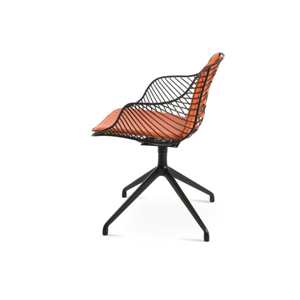 Soho Concept Zebra Arm Office Chair With Removable Leatherette Seat Pad - Ergonomic Design, 350 Lbs Capacity Black,Orange  Soho-concept-dining-chair-06376