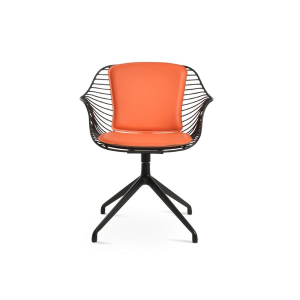 Soho Concept Zebra Arm Office Chair With Removable Leatherette Seat Pad - Ergonomic Design, 350 Lbs Capacity Black,Orange  Soho-concept-dining-chair-06376