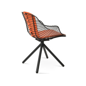 Soho Concept Zebra Armchair Dining Chair - Stylish Steel Frame In Chrome Or Brass, Removable Seat Pad & 5-year Guarantee Black,Orange  Soho-concept-dining-chair-06381
