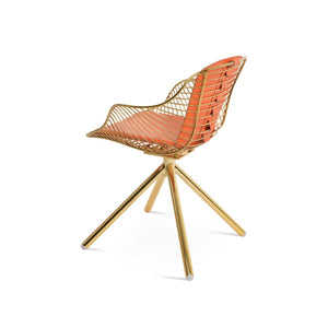 Soho Concept Zebra Arm Office Chair With Removable Leatherette Seat Pad - Ergonomic Design, 350 Lbs Capacity Gold,Orange  Soho-concept-dining-chair-06380