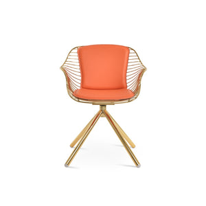 Soho Concept Zebra Arm Office Chair With Removable Leatherette Seat Pad - Ergonomic Design, 350 Lbs Capacity Gold,Orange  Soho-concept-dining-chair-06380