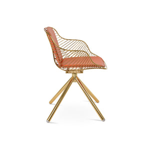 Soho Concept Zebra Arm Office Chair With Removable Leatherette Seat Pad - Ergonomic Design, 350 Lbs Capacity Gold,Orange  Soho-concept-dining-chair-06380