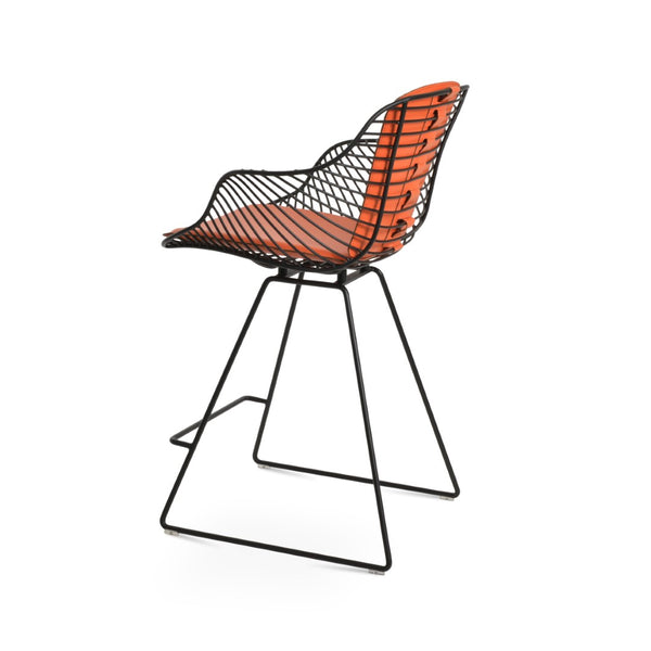 Soho Concept Zebra Armchair Barstools - Stylish Steel Frame, Black Powder Coated, Removable Seat Pad & More! Black,Orange  Soho-concept-dining-chair-07277