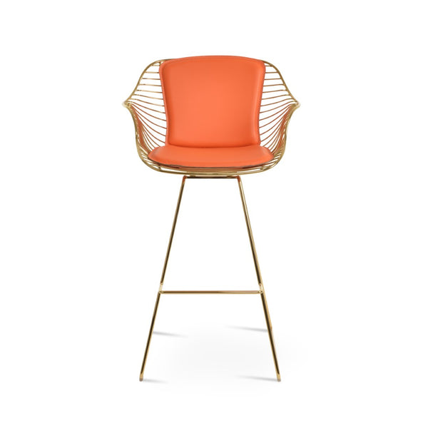 Soho Concept Zebra Arm Barstools & Counterstools - Ergonomic, Stylish Seating With Removable Pads & Adjustable Height Gold,Orange  Soho-concept-dining-chair-10131