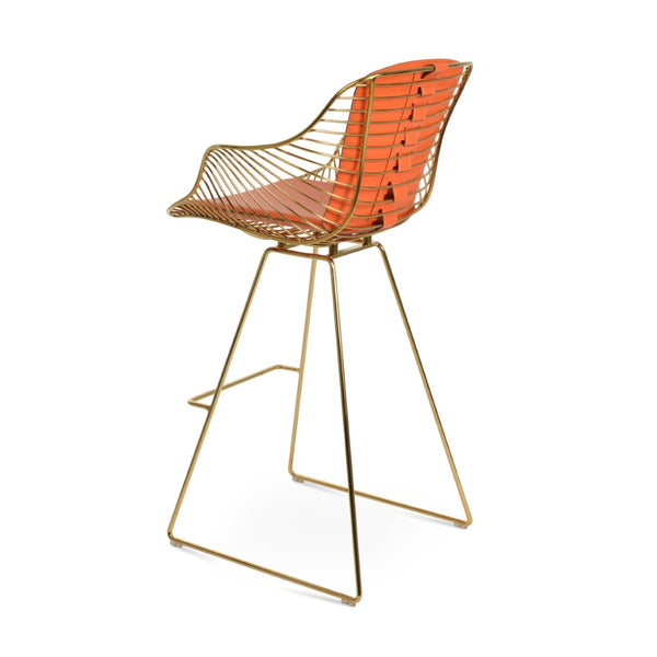 Soho Concept Zebra Arm Barstools & Counterstools - Ergonomic, Stylish Seating With Removable Pads & Adjustable Height Gold,Orange  Soho-concept-dining-chair-07275