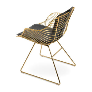 Soho Concept Zebra Arm Office Chair With Removable Leatherette Seat Pad - Ergonomic Design, 350 Lbs Capacity Gold,Black  Soho-concept-dining-chair-06279