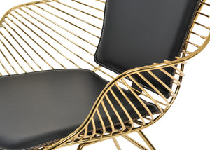 Soho Concept Zebra Arm Office Chair With Removable Leatherette Seat Pad - Ergonomic Design, 350 Lbs Capacity Gold,Black  Soho-concept-dining-chair-06279