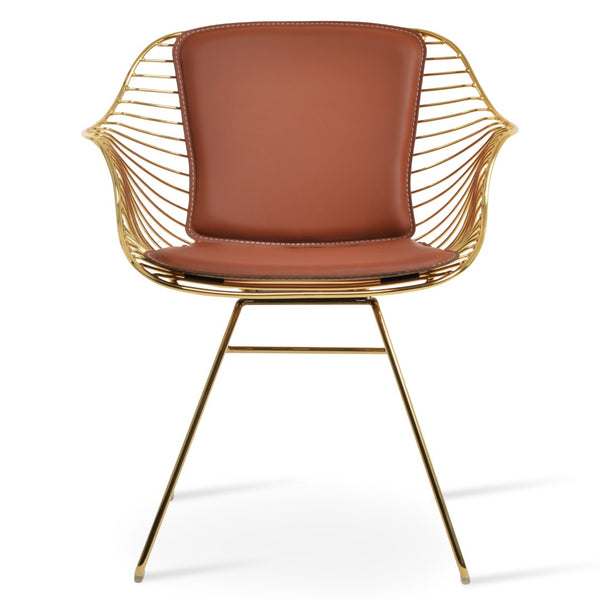 Soho Concept Zebra Arm Office Chair With Removable Leatherette Seat Pad - Ergonomic Design, 350 Lbs Capacity Gold  Soho-concept-dining-chair-06277