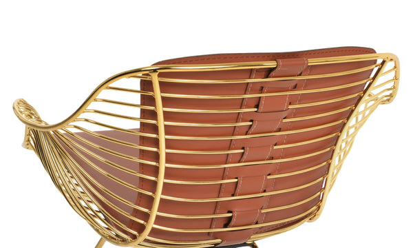 Soho Concept Zebra Arm Office Chair With Removable Leatherette Seat Pad - Ergonomic Design, 350 Lbs Capacity Gold  Soho-concept-dining-chair-06277