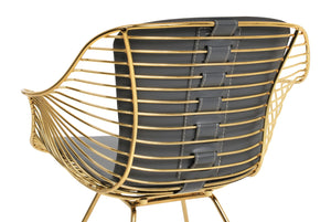 Soho Concept Zebra Arm Office Chair With Removable Leatherette Seat Pad - Ergonomic Design, 350 Lbs Capacity Gold,Grey  Soho-concept-dining-chair-06276