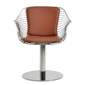 Soho Concept Zebra Arm Office Chair With Removable Leatherette Seat Pad - Ergonomic Design, 350 Lbs Capacity Chrome  Soho-concept-dining-chair-06281