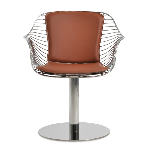 Soho Concept Zebra Arm Office Chair With Removable Leatherette Seat Pad - Ergonomic Design, 350 Lbs Capacity Chrome  Soho-concept-dining-chair-06281