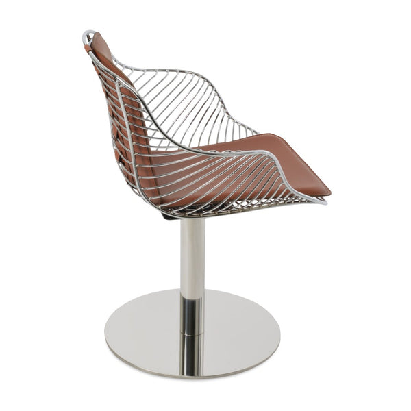 Soho Concept Zebra Arm Office Chair With Removable Leatherette Seat Pad - Ergonomic Design, 350 Lbs Capacity Chrome  Soho-concept-dining-chair-06280