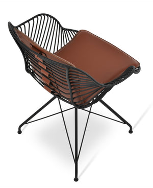 Soho Concept Zebra Arm Office Chair With Removable Leatherette Seat Pad - Ergonomic Design, 350 Lbs Capacity Black  Soho-concept-dining-chair-06284