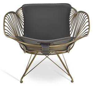 Soho Concept Zebra Arm Office Chair With Removable Leatherette Seat Pad - Ergonomic Design, 350 Lbs Capacity Brass,Gold,Grey  Soho-concept-dining-chair-06288