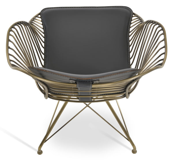 Soho Concept Zebra Arm Office Chair With Removable Leatherette Seat Pad - Ergonomic Design, 350 Lbs Capacity Brass,Gold,Grey  Soho-concept-dining-chair-06288