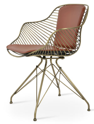 Soho Concept Zebra Arm Office Chair With Removable Leatherette Seat Pad - Ergonomic Design, 350 Lbs Capacity Gold  Soho-concept-dining-chair-06298