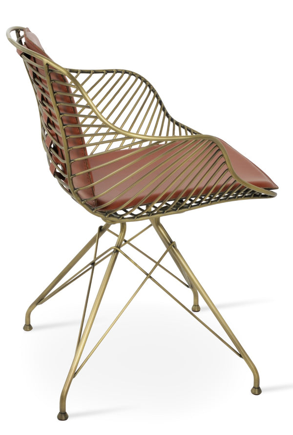 Soho Concept Zebra Arm Office Chair With Removable Leatherette Seat Pad - Ergonomic Design, 350 Lbs Capacity Gold  Soho-concept-dining-chair-06298