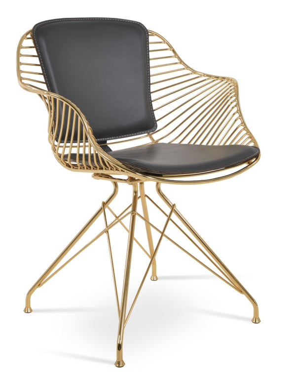 Soho Concept Zebra Arm Office Chair With Removable Leatherette Seat Pad - Ergonomic Design, 350 Lbs Capacity Gold,Grey  Soho-concept-dining-chair-06297