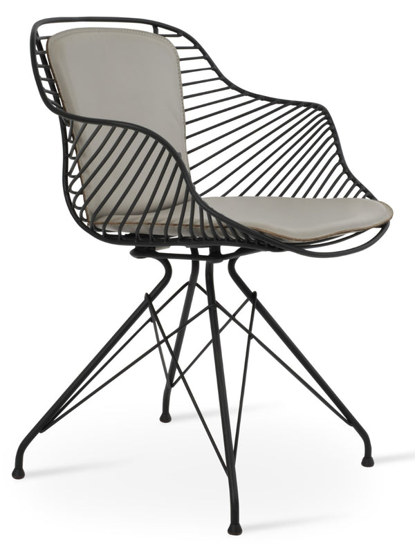 Soho Concept Zebra Arm Office Chair With Removable Leatherette Seat Pad - Ergonomic Design, 350 Lbs Capacity Light Grey  Soho-concept-dining-chair-06299