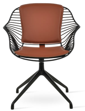 Soho Concept Zebra Arm Office Chair With Removable Leatherette Seat Pad - Ergonomic Design, 350 Lbs Capacity Black  Soho-concept-dining-chair-06301