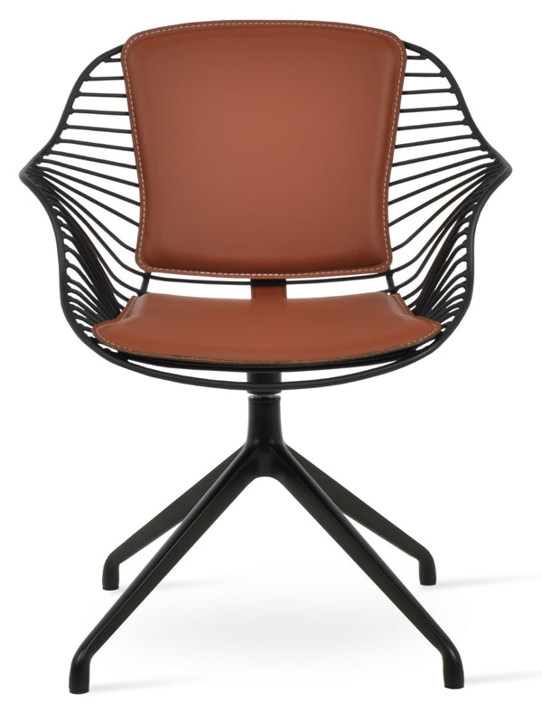 Soho Concept Zebra Arm Office Chair With Removable Leatherette Seat Pad - Ergonomic Design, 350 Lbs Capacity Black  Soho-concept-dining-chair-06301