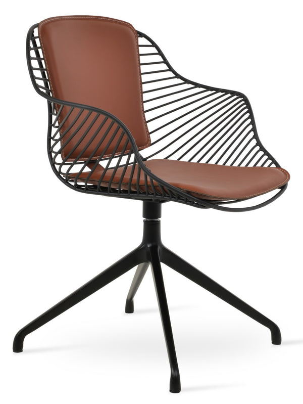 Soho Concept Zebra Arm Office Chair With Removable Leatherette Seat Pad - Ergonomic Design, 350 Lbs Capacity Black  Soho-concept-dining-chair-06301