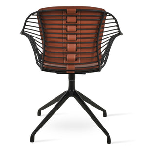 Soho Concept Zebra Arm Office Chair With Removable Leatherette Seat Pad - Ergonomic Design, 350 Lbs Capacity Black  Soho-concept-dining-chair-06305