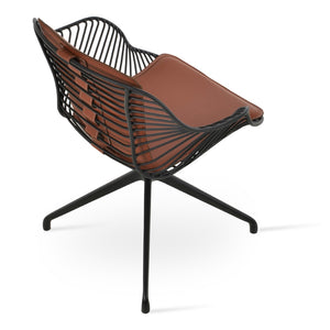 Soho Concept Zebra Arm Office Chair With Removable Leatherette Seat Pad - Ergonomic Design, 350 Lbs Capacity Black  Soho-concept-dining-chair-06306