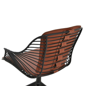 Soho Concept Zebra Arm Office Chair With Removable Leatherette Seat Pad - Ergonomic Design, 350 Lbs Capacity Black  Soho-concept-dining-chair-06307