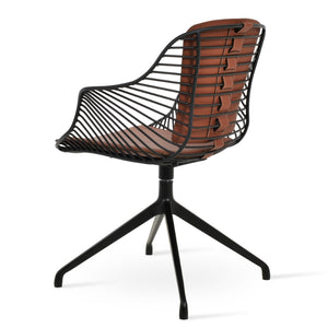 Soho Concept Zebra Arm Office Chair With Removable Leatherette Seat Pad - Ergonomic Design, 350 Lbs Capacity Black  Soho-concept-dining-chair-06308