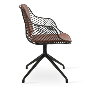 Soho Concept Zebra Arm Office Chair With Removable Leatherette Seat Pad - Ergonomic Design, 350 Lbs Capacity Black  Soho-concept-dining-chair-06309