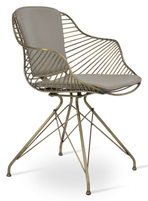 Soho Concept Zebra Arm Office Chair With Removable Leatherette Seat Pad - Ergonomic Design, 350 Lbs Capacity Gold  Soho-concept-dining-chair-06296