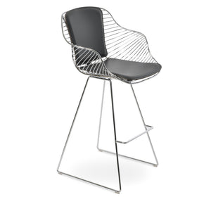 Soho Concept Zebra Armchair Barstools With Steel Frame: Stylish Chrome/Brass Finish & Removable Seat Pad, 5-year Guarantee Chrome,Grey  Soho-concept-dining-chair-10094